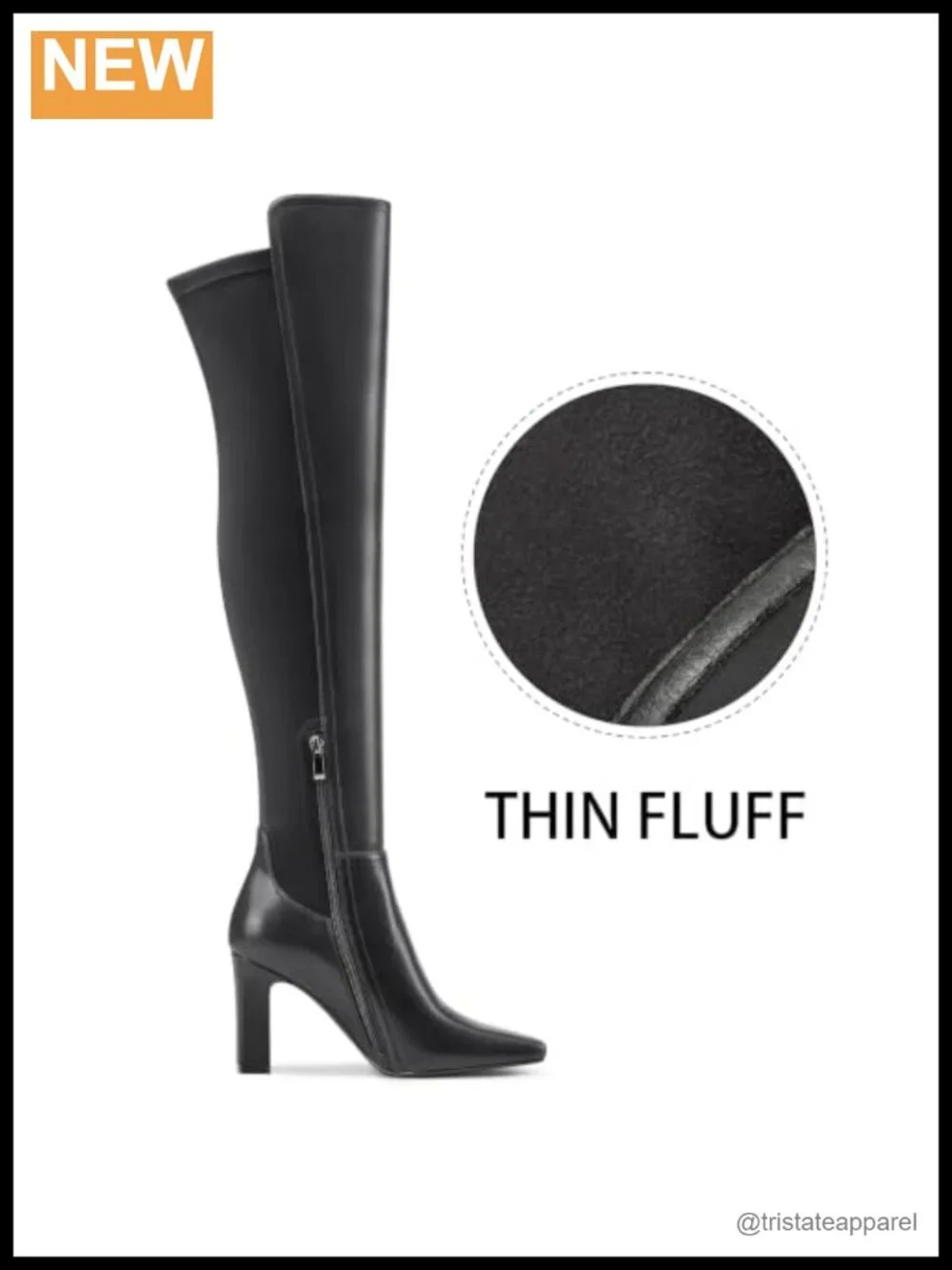 Square Toe Chunky Heel Over the Knee Boots Faux Leather